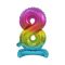 Színes Rainbow mini 8-as szám fólia lufi talppal 38 cm