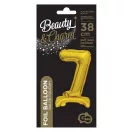 Arany B&C Gold mini 7-es szám fólia lufi talppal 38 cm