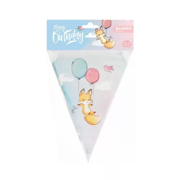 Róka Happy Birthday Fox zászlófüzér 326 cm