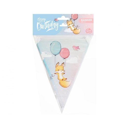 Róka Happy Birthday Fox zászlófüzér 326 cm