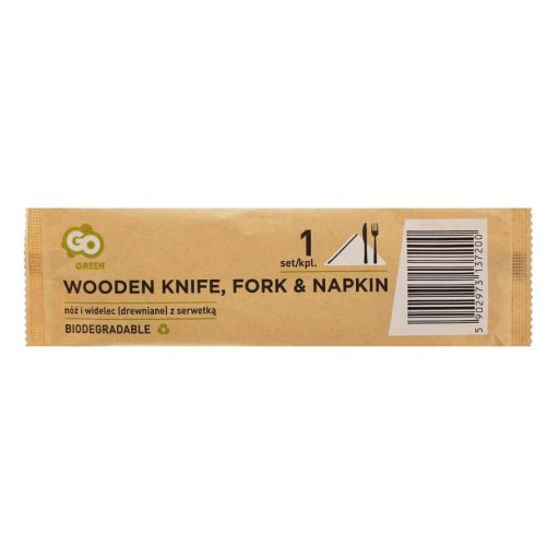 Fa Wooden villa és kés szalvétával