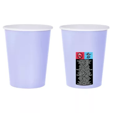 Lila Solid Lavender papír pohár 14 db-os 270 ml
