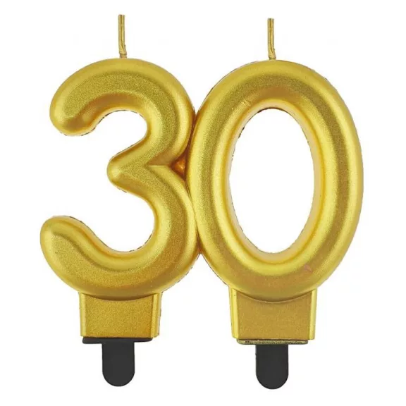 Arany 30-as Gold tortagyertya, számgyertya Arany 30-as Gold tortagyertya, számgyertya