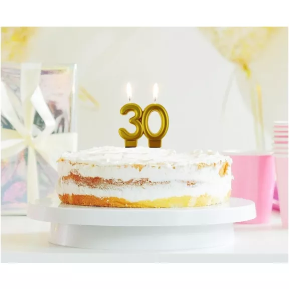 Arany 30-as Gold tortagyertya, számgyertya