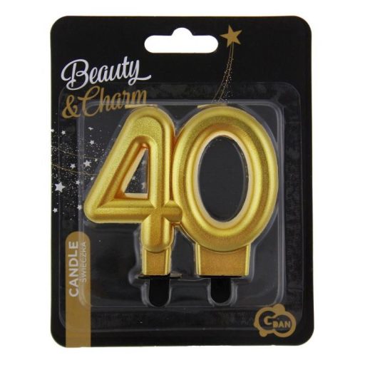 Arany 40-es Gold tortagyertya, számgyertya