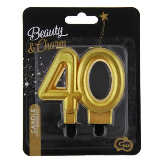 Arany 40-es Gold tortagyertya, számgyertya
