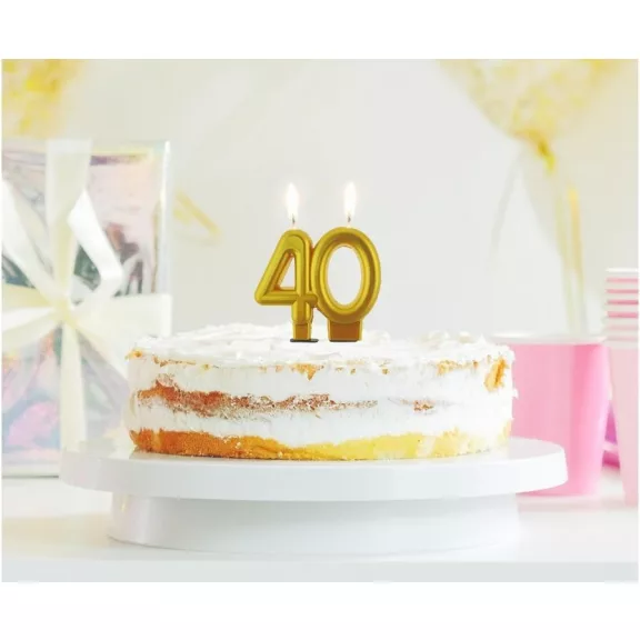 Arany 40-es Gold tortagyertya, számgyertya
