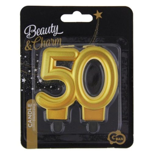 Arany 50-es Gold tortagyertya, számgyertya