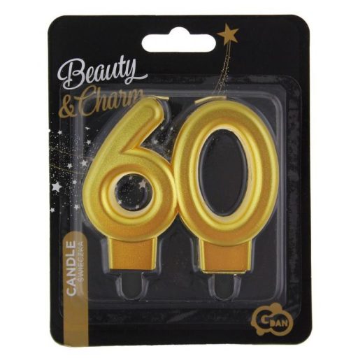Arany 60-as Gold tortagyertya, számgyertya