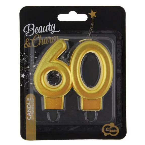 Arany 60-as Gold tortagyertya, számgyertya