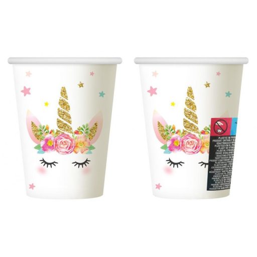 Unikornis Star papír pohár 6 db-os 266 ml