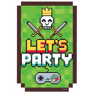 Játék Game On party meghívó 6 db-os