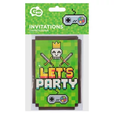 Játék Game On party meghívó 6 db-os