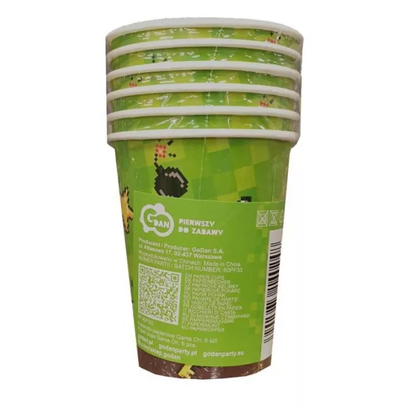 Játék Game On Green papír pohár 6 db-os 200 ml