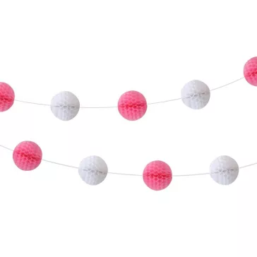 Baby Girl papír pom pom girland 250 cm