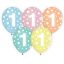 Happy Birthday 1 Dots léggömb, lufi 5 db-os 12 inch (30cm)