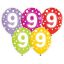 Happy Birthday 9 Dots léggömb, lufi 5 db-os 12 inch (30cm)