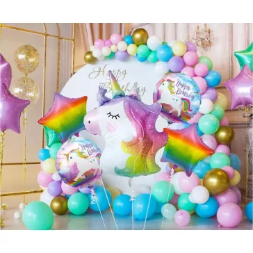 Unikornis Rainbow fólia lufi 5 db-os szett