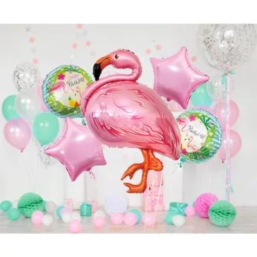 Flamingó Pink fólia lufi 5 db-os szett