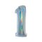 Ezüst Holographic 1-es szám fólia lufi 76 cm