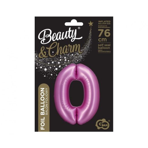 Rózsaszín Satin Pink 0-ás szám fólia lufi 76 cm