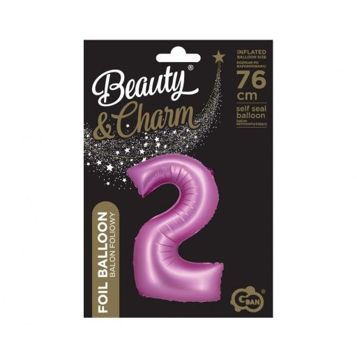 Rózsaszín Satin Pink 2-es szám fólia lufi 76 cm
