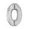 Ezüst 0-ás Silver szám fólia lufi 76 cm