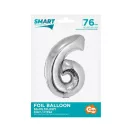Ezüst 6-os Silver szám fólia lufi 76 cm Ezüst 6-os Silver szám fólia lufi 76 cm