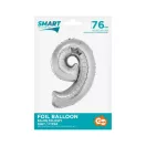 Ezüst 9-es Silver szám fólia lufi 76 cm Ezüst 9-es Silver szám fólia lufi 76 cm