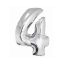 Ezüst 4-es Silver szám fólia lufi 76 cm