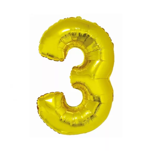 Arany 3-as Gold szám fólia lufi 76 cm Arany 3-as Gold szám fólia lufi 76 cm