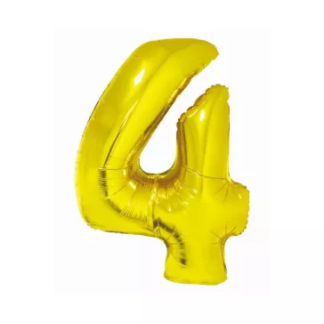 Arany 4-es Gold szám fólia lufi 76 cm