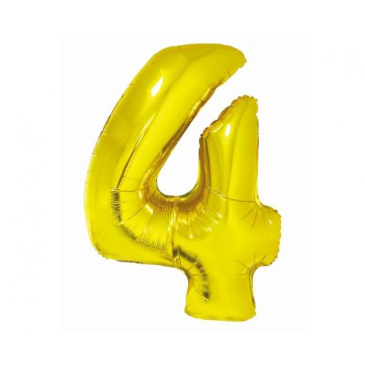 Arany 4-es Gold szám fólia lufi 76 cm