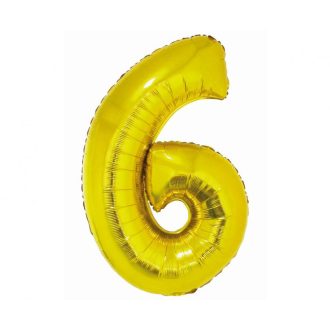 Arany 6-os Gold szám fólia lufi 76 cm