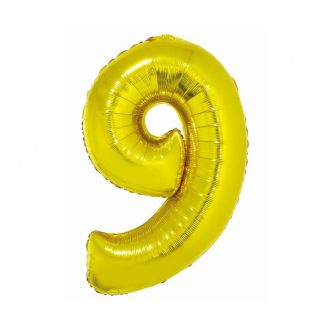 Arany 9-es Gold szám fólia lufi 76 cm