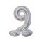 Ezüst Holographic Silver 9-es szám fólia lufi talppal 72 cm