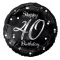 Happy Birthday 40 B&C Silver fólia lufi 36 cm