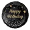 Happy Birthday Black fólia lufi 36 cm