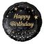 Happy Birthday Black fólia lufi 36 cm