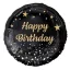 Happy Birthday Black fólia lufi 36 cm