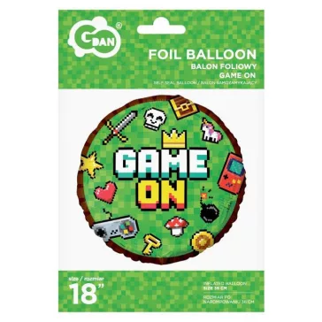 Játék Game On fólia lufi 45 cm