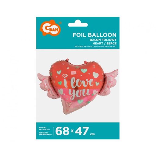 I love You Wings fólia lufi 68 cm
