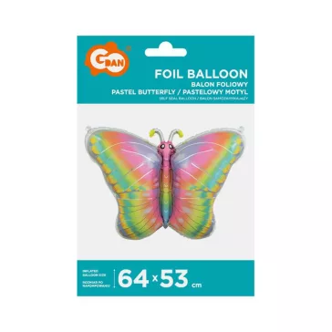 Pillangó Pastel fólia lufi 64 cm