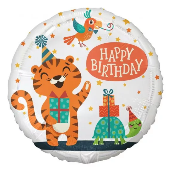 Tigris Happy Birthday Tiger fólia lufi 36 cm Tigris Happy Birthday Tiger fólia lufi 36 cm