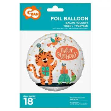 Tigris Happy Birthday Tiger fólia lufi 36 cm