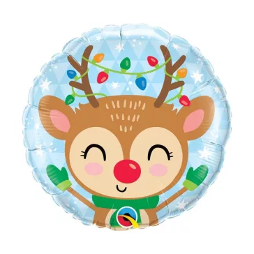 Rénszarvas Reindeer Karácsonyi fólia lufi 46 cm