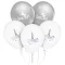 Unikornis Silver léggömb, lufi 5 db-os 12 inch (30cm)