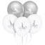Unikornis Silver léggömb, lufi 5 db-os 12 inch (30cm)