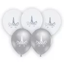 Unikornis Silver léggömb, lufi 5 db-os 12 inch (30cm)
