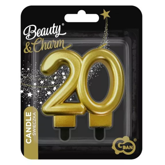 Arany 20-as Gold tortagyertya, számgyertya